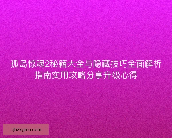 孤岛惊魂2秘籍大全与隐藏技巧全面解析指南实用攻略分享升级心得