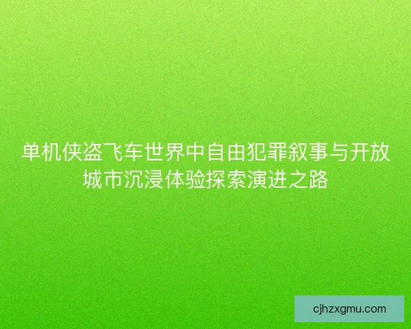 单机侠盗飞车世界中自由犯罪叙事与开放城市沉浸体验探索演进之路